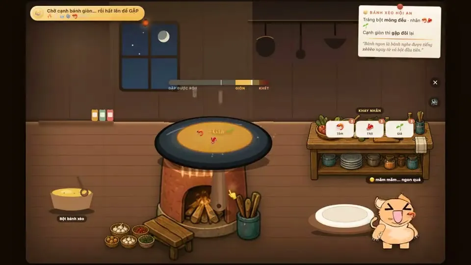 CongThienWorld — mini-game đổ bánh xèo Hội An