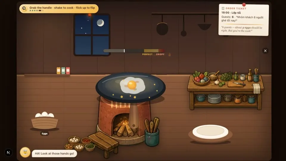 CongThienWorld — mini-game chiên trứng ốp la